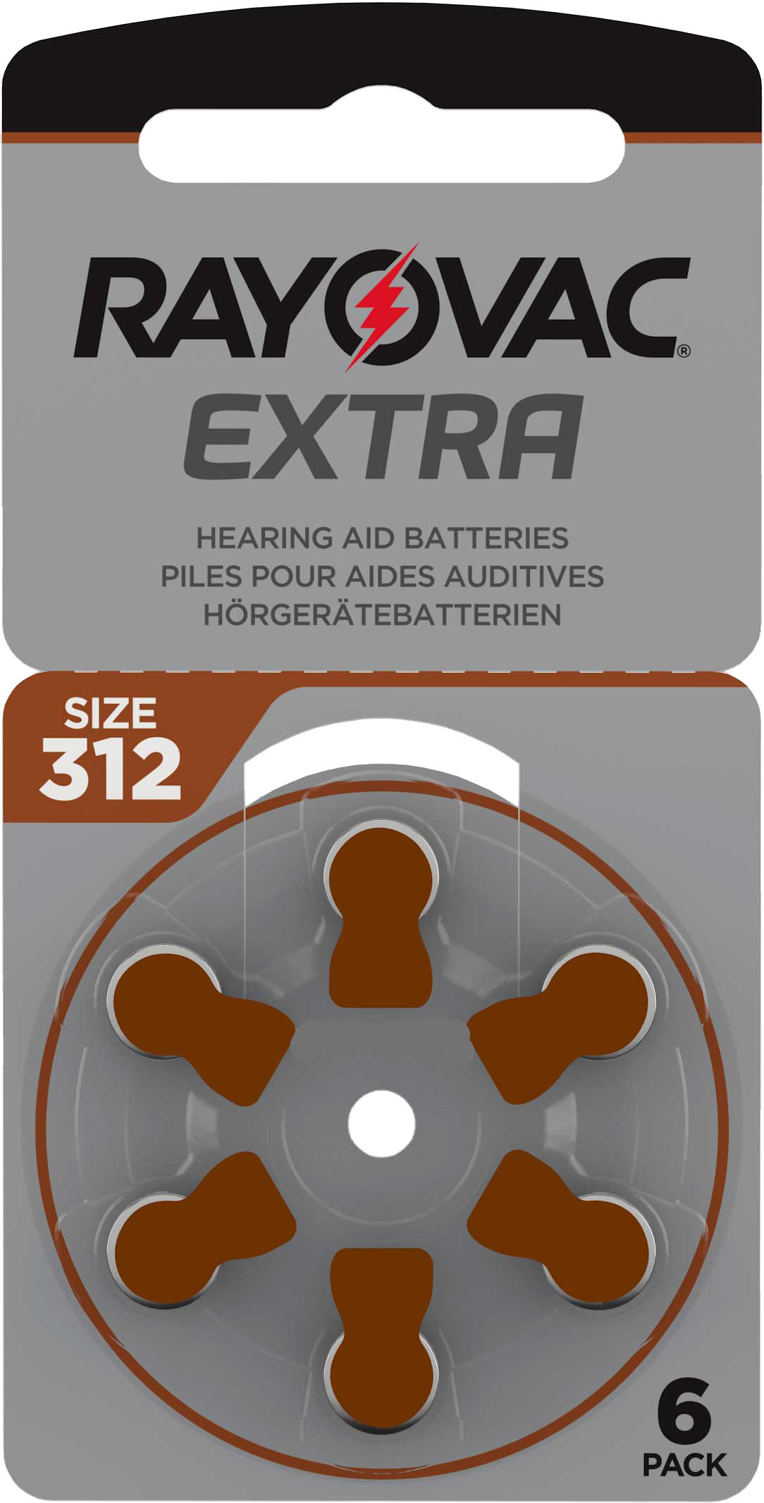 Rayovac Hörgerätebatterie Typ 312 PR41 braun A312
