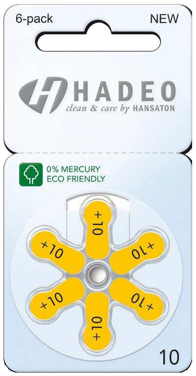 Hadeo Typ 10 PR70 p10 Hörgerätebatterie