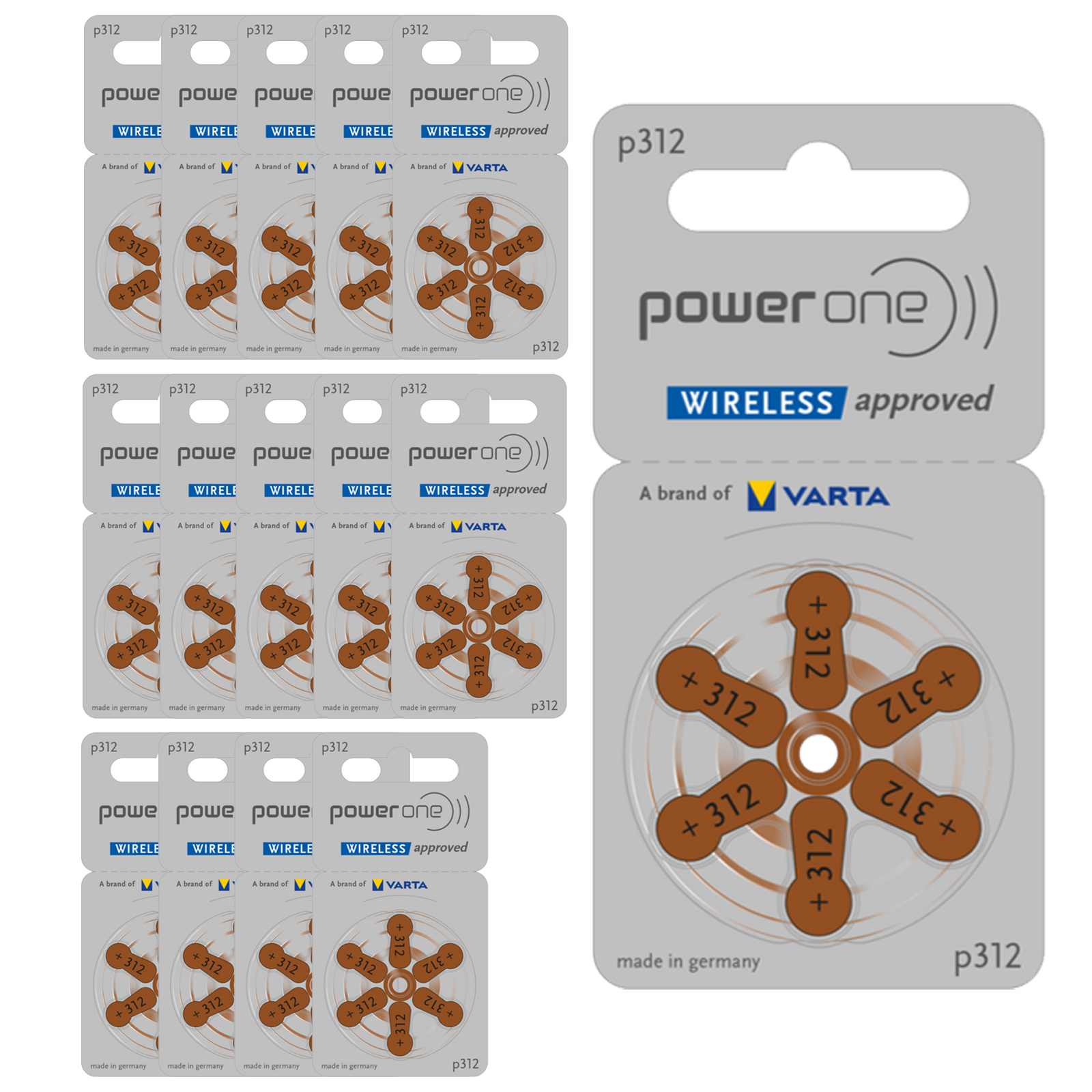 90 Stück PowerOne p312 Typ 312, PR41 Hörgeräte Batterie 90 Stück PowerOne p312 Typ 312, PR41 Hörgeräte Batterie