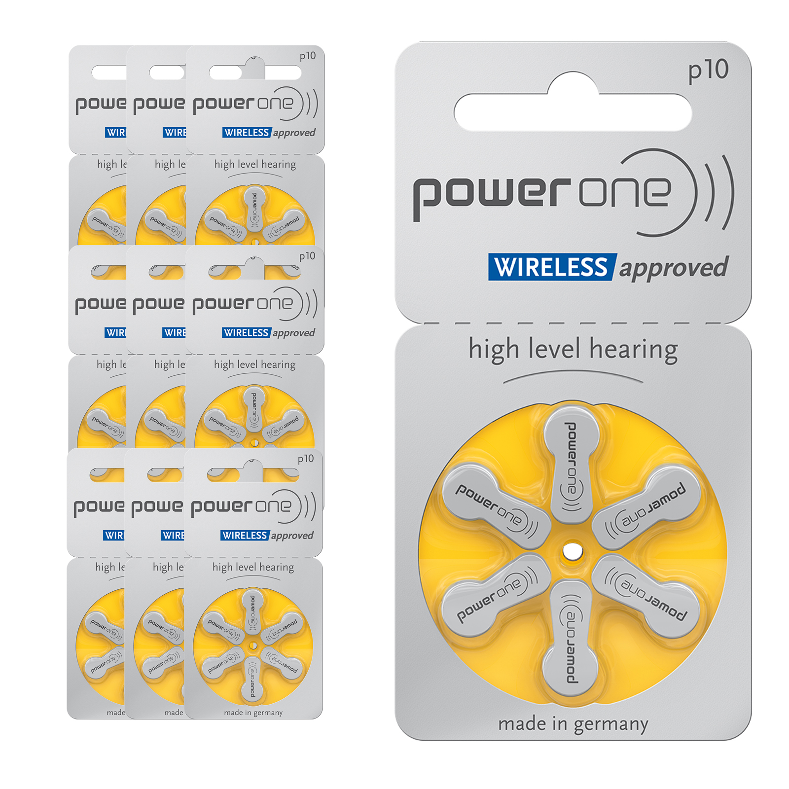 60 Stück PowerOne Typ 10 PR70 p10 Hörgeräte Batterie