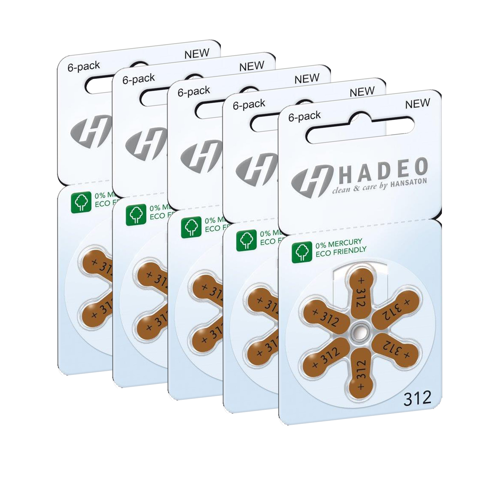 30 Batterien Hadeo p312 Typ 312, PR41 Hörgerätebatterie