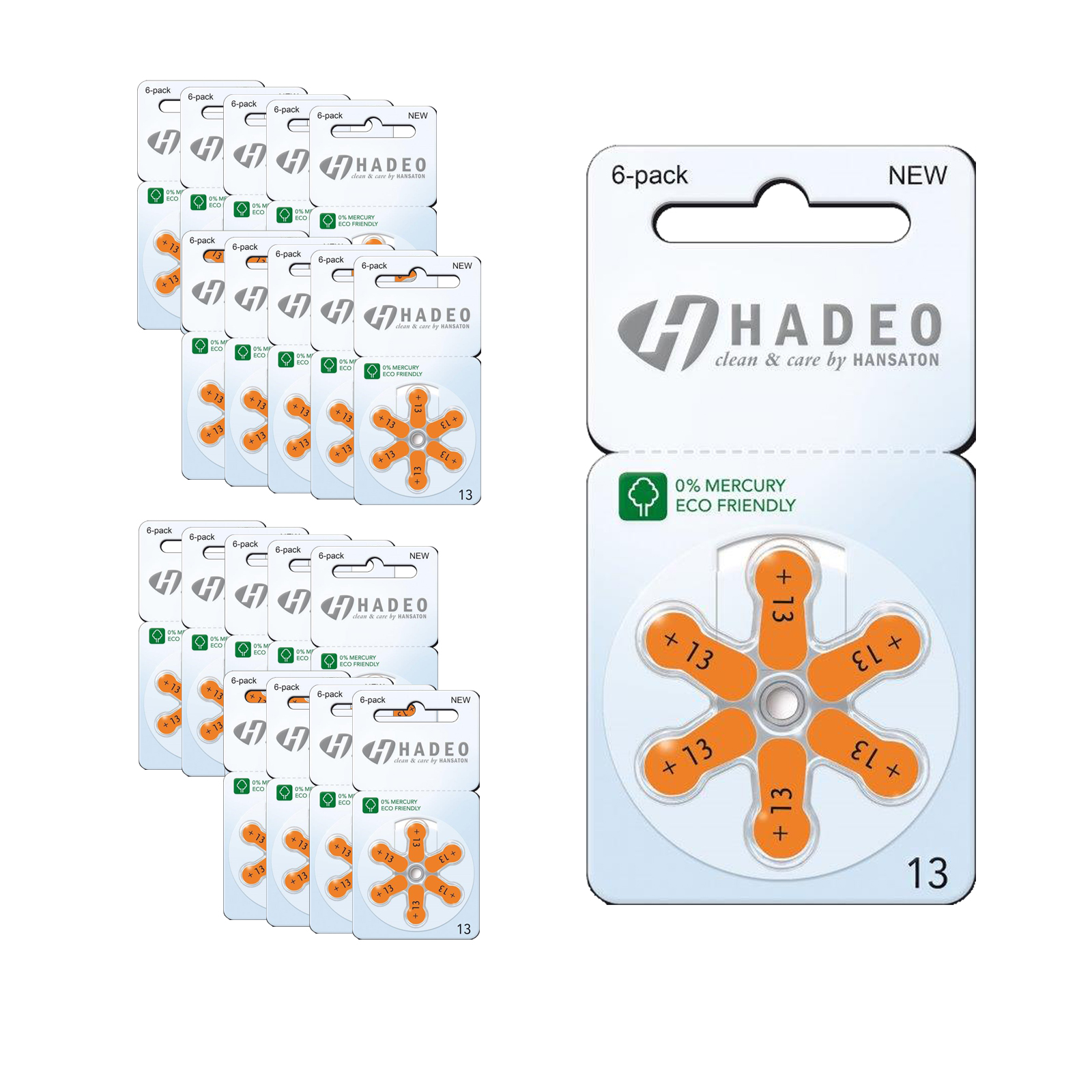 120 Batterien Hadeo Typ 13 PR48 p13 Hörgerätebatterie