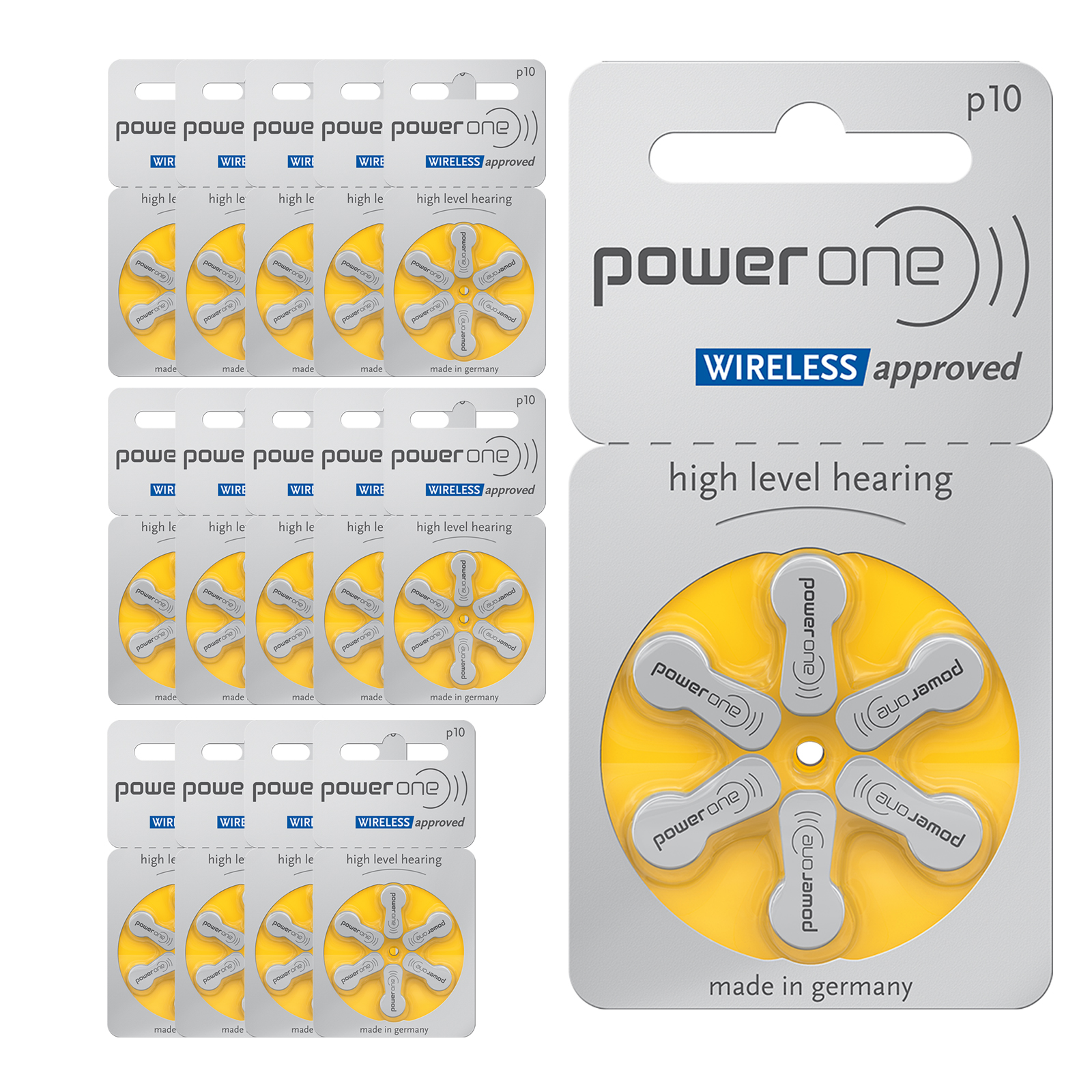 90 Stück PowerOne Typ 10 PR70 p10 Hörgeräte Batterie