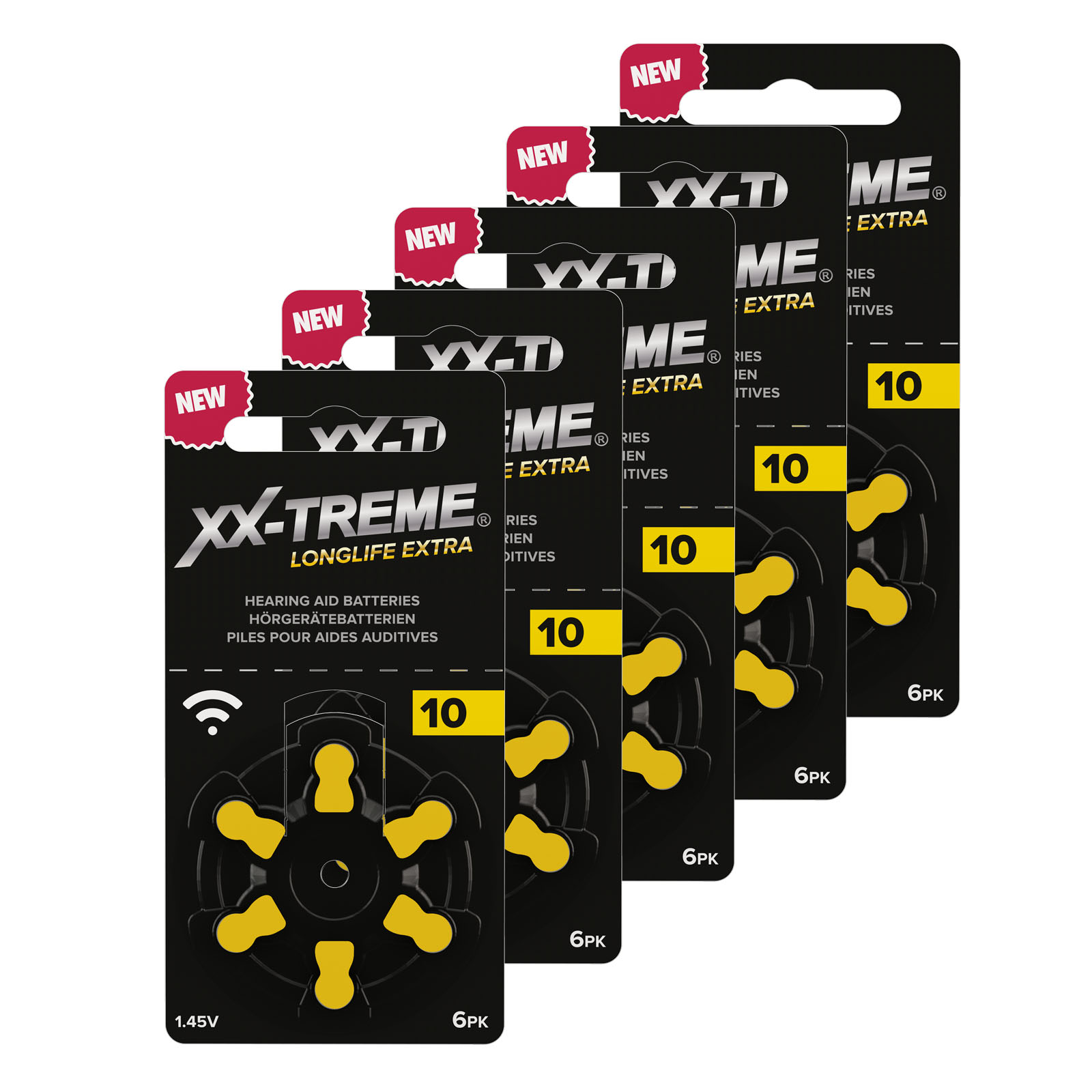 30 Stück XX-TREME Typ 10 PR70 gelb  A10 Hörgerätebatterien